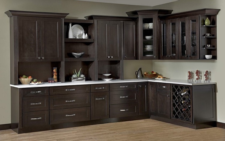Open Shelving And Upper Cabinets